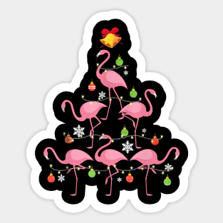 Pink Flamingo Christmas Tree Ornament Decor Sticker